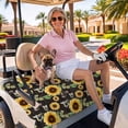 thumbnail image 3 of Golf Cart Seat Covers for 2 Seater,Yellow Sunflowers Microfiber Cart Seat Towel Blanket,Summer Botanical Elegant Pastoral Bees Absorbent NonSlip Bench Seats Protector for Golf Course 51"x31", 3 of 9