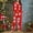 Red, variant on asdoklhq Christmas Silk Pajamas for Women Ladies' Christmas Printed V-neck Casual Long Top Pants Pajama Set Red S