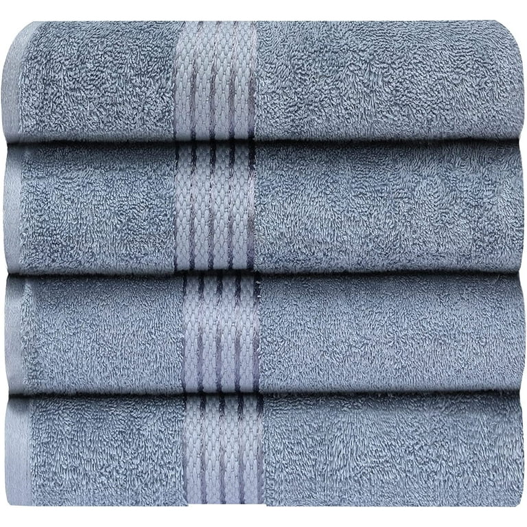 Blue Pack of 2 Large Bath Towels 100% Cotton 27x54 Highly Absorbent Soft