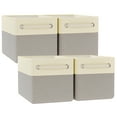thumbnail image 6 of Fabric Cube Storage Bins, Large 4 Pack 15x11.4x9.3 Storage Cubes Baskets for Shelves, Decorative Storage Boxes for Organizing Shelves, 6 of 11