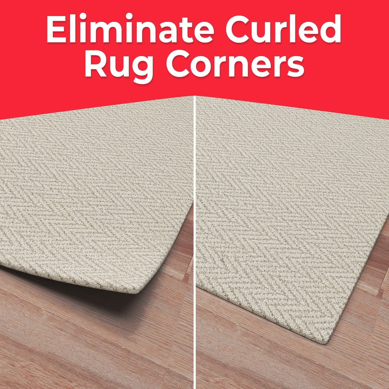 Curl Stop Anti-Curling Rug System (Pack of 4 Corners)