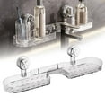 thumbnail image 2 of Suction Cup Organizer & Suction Cup Shower Shelf, No Drill Wall Mounted Storage Organizer, Movable, for Bathroom & Kitchen Use Bathroom Shelf, Suction Cup Shower Shelf, No Drill Wall Mounted, 2 of 9