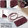 thumbnail image 6 of for Samsung Galaxy Z Fold 5 Multifunctional Case Wallet with Card Slots, Premium Soft PU Leather Zipper Folio Flip with Crossbody Strap Kickstand Zipper Cover for Samsung Galaxy Z Fold 5, Winered, 6 of 6