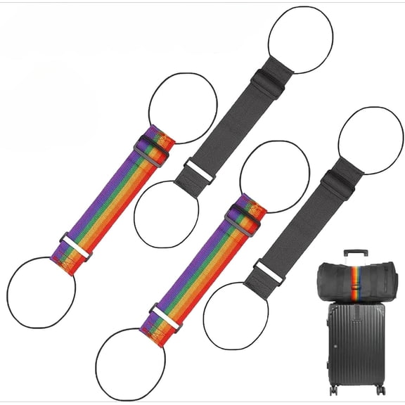 4 Pack Multi Use Strong Adjustable Luggage Connector Straps, Heavy Duty Luggage Connector Straps for Suitcases, Wear-Resistant Elastic Bungee Belts for Suitcases