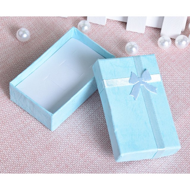 Joyero de diseño moderno de gran tamaño de 5 x 8 pulgadas, caja rectangular con lazo, caja de papel con forma de nube, caja para juego de anillos rojos