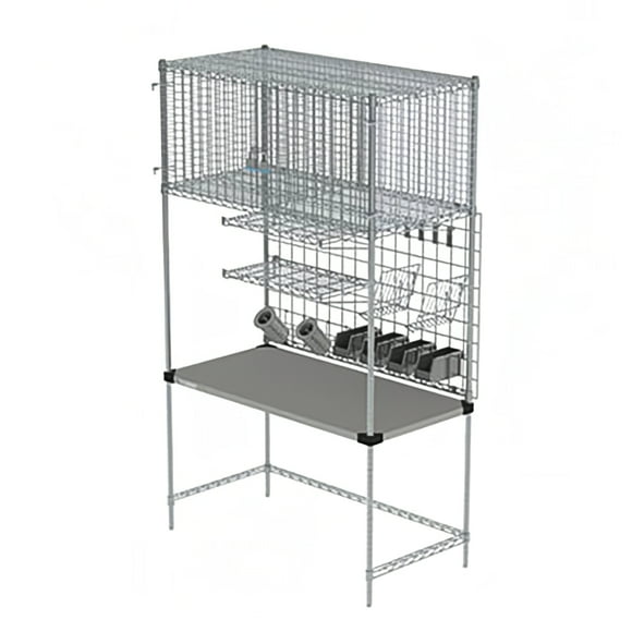 Metro CR2448MGR Manager's Prep Station w/ (3) Shelves - 48"W x 24"D x 82"H, Stainless Steel