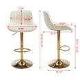 thumbnail image 4 of Aukfa Bar Stools Adjustable Swivel Barstool Upholstered Armless Chairs Set of 2 Kithcen Counter Stool,Ivory, 4 of 8