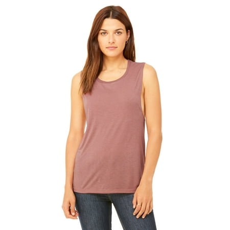 Bella Canvas Womens Flowy Scoop Blended Muscle Tank, M, Mauve