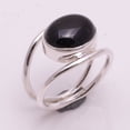 thumbnail image 2 of Black Onyx Oval 925 Sterling Silver Handmade Statement Women December Gemstone Boho Ring Size 13.5, 2 of 4