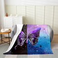 thumbnail image 2 of Erosebridal Boho Butterfly Throw Blanket for Couch, Purple Plush Blanket, Constellation Decor, 2 of 7