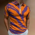 thumbnail image 2 of Purple And Orange Tailgate Swag Claw Marks Men Zipper T-shirt Summer Casual Short Sleeve T-shirt Top, 2 of 7