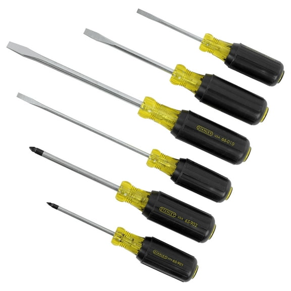 Stanley 66-565 6 Piece Vinyl Grip Slotted & Phillips Screwdriver Set