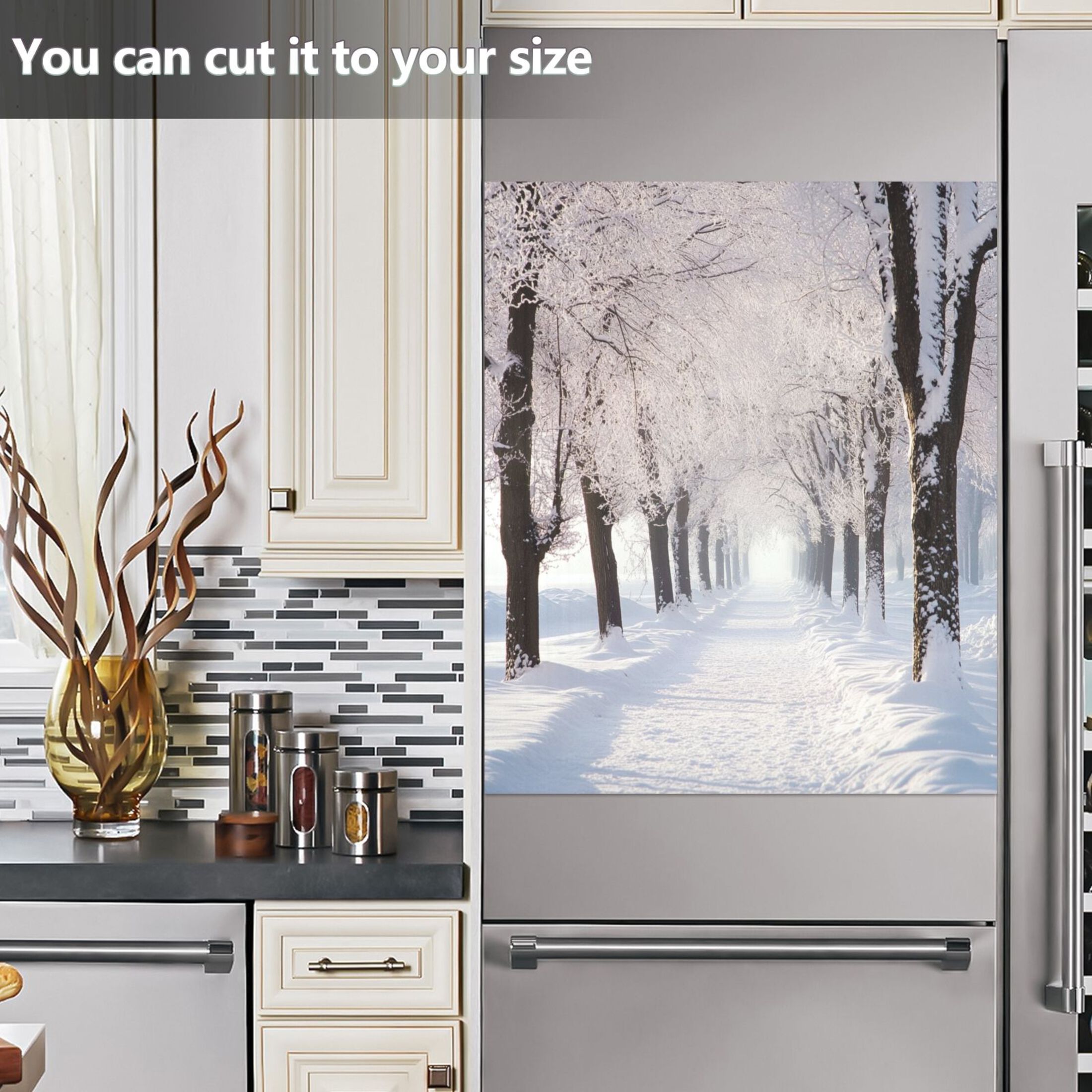 Dishwasher Magnetic Sticker 23x26 Inch Refrigerator Magnetic Sticker Washing Machine Magnetic Sticker Kitchen Panel Magnetic Sticker Home Decor Big Tree in Winter