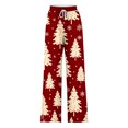 thumbnail image 5 of Ofreoo Christmas Linen Pants For Women High Waisted Pants Drawstring Elastic Business Casual Pants Loose And Comfortable Commuting Pants With Pockets, 5 of 5