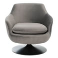 thumbnail image 2 of SAFAVIEH Couture Citine Modern Velvet Solid Swivel Accent Chair, Dark Grey/Black, 2 of 11