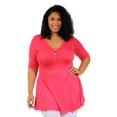 thumbnail image 2 of Women's Plus Size Henley Tunic Top, 2 of 5