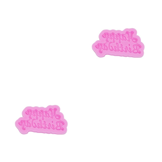 Matsuzay Molde de silicona 3D para letras de feliz cumpleaños, reemplazo antiadherente reutilizable, decorativo, bricolaje, herramientas de Rosa 2piezas