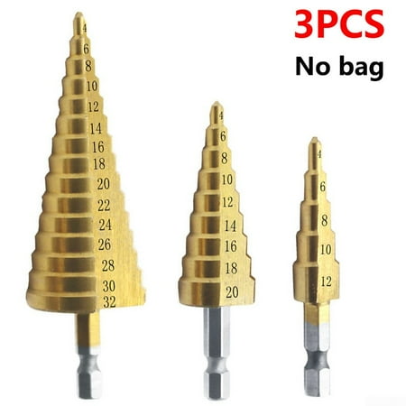 

JSSH 3 Pieces Of High-speed Steel Titanium Drill Bits 4-12/4-20/4-32 Tool Drill Bits