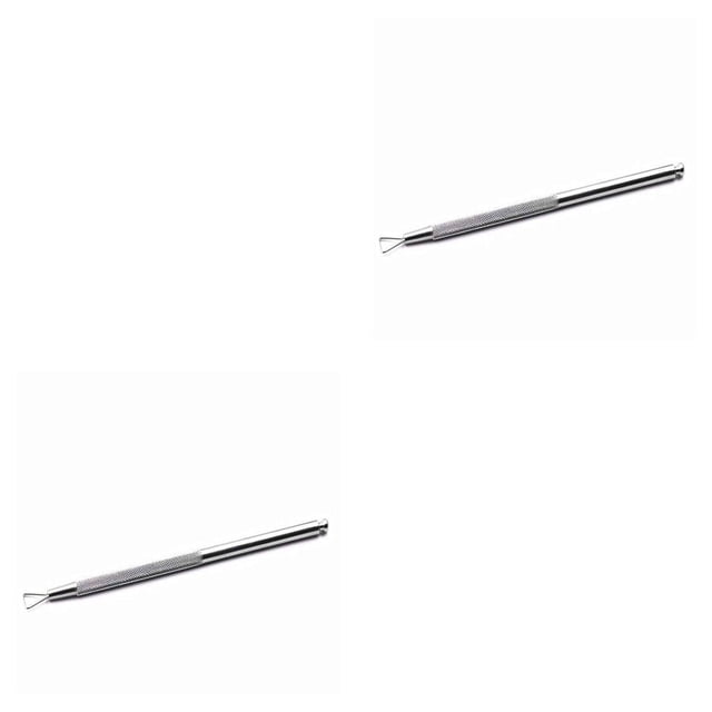 maskred 1 Pce Pousse-Cuticules Portable en Acier Inoxydable, Stylo de Retrait de Cuticules, Gel de Retrait de Peau Morte, 2 Ensembles