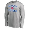 thumbnail image 2 of Men's Ash Detroit Pistons Victory Arch Long Sleeve T-Shirt, 2 of 3