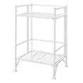 AL 2tier folding metal shelves for storing household items, tools or