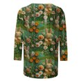 thumbnail image 5 of RKSTN Hauts pour Femmes Mode Décontractée Mignon Lapin de Pâques Imprimé Manches 3/4 Col Rond Hauts Printemps Été Imprimé 3D Chandail Froncé Blouse Hauts, 5 of 5