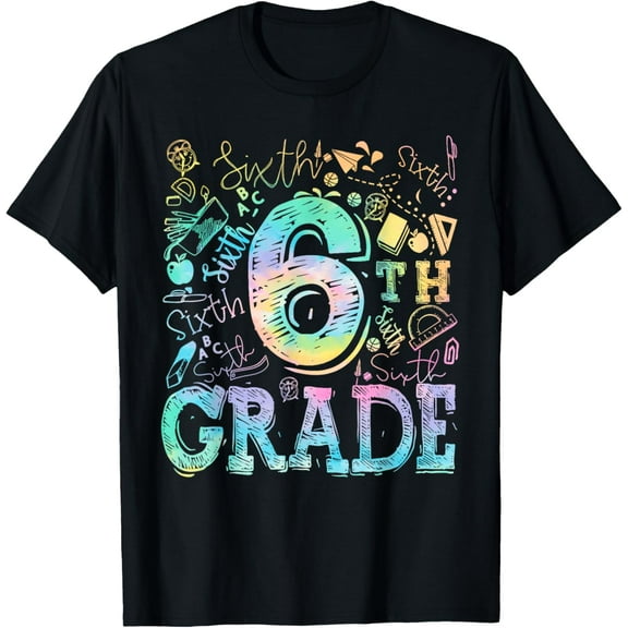Exquisite and comfortable-6th Sixth Grade Typography Team Kids Teacher Back To School T-Shirt
