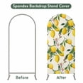 thumbnail image 4 of Summer Yellow Lemons Arch Backdrop Cover 4 FT Fruits Pink Flower Green Leaf Stretchy Elastic Arch Stand Covers Spandex Arched Background Birthday Wedding Party Decoration (No Stand), 4 of 9