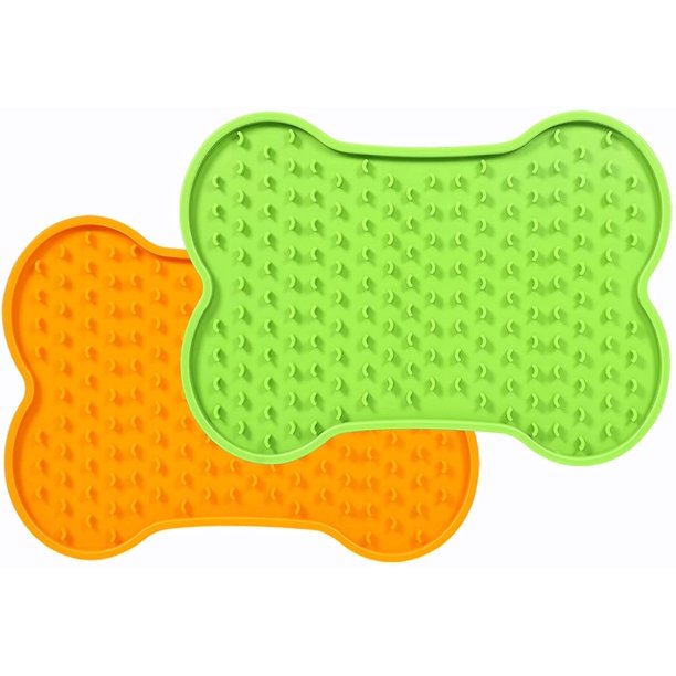 UPSKY Dog Lick Mats Pad 2Pcs Dog Slow Feeder Bowls Licking Mat Training