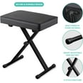 thumbnail image 3 of Likegreen Adjustable Piano Bench Padded Keyboard X-Style Bench Piano Stool Guitar Chair Piano Stand, Black, 3 of 4