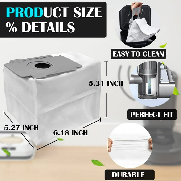 Replacement Dust Bag Parts Compatible For Irobot Roomba I7 I7+ I7 Plus  (7550) E5 E6 S9+ (9550) I & S Series Clean Base Automatic Dirt Disposal Bags  (3