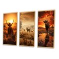 thumbnail image 3 of Designart "Cattle Silhouette Charm II" Animals Framed Wall Art Set Of 3 - Orange Cattle Frame Gallery Wall Set For Home Decor, 3 of 6