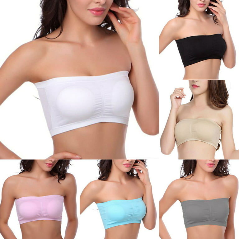 3 Pcs Strapless Tube Tops For Women Invisible Strapless Bandeau