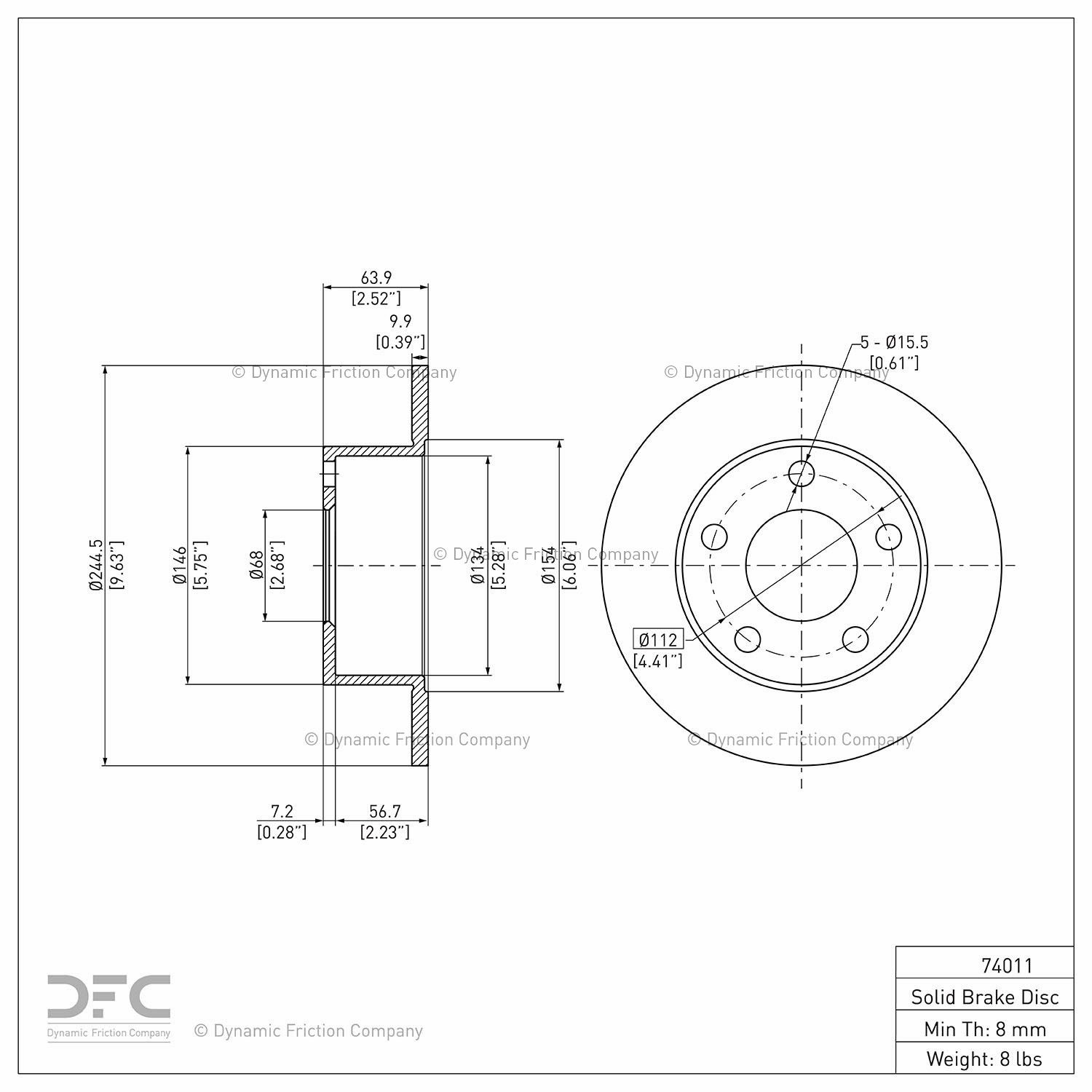 Rear Dynamic Friction Company Disc Brake Rotor 600-74011 (1) For 1992-1994 Audi 100, 1992-1994 Audi 100 Quattro, 1995-1998 Audi A6 Quattro, 1995-2004 Audi A6, 1998-2005 Volkswagen Passat