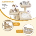 thumbnail image 3 of Cat Tree, 69.3‑Inch Tall Multi‑Level Cat Tower for Indoor Cats with 7 Sisal Scratching Posts, 3 Platforms and 2 Cat Caves, Suitable for Indoor Cats, Beige, 3 of 8