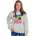thumbnail image 4 of Pretty In Pink Dubble Bubble Logo Women Crewneck Sweatshirt Brisco Brands S, 4 of 6