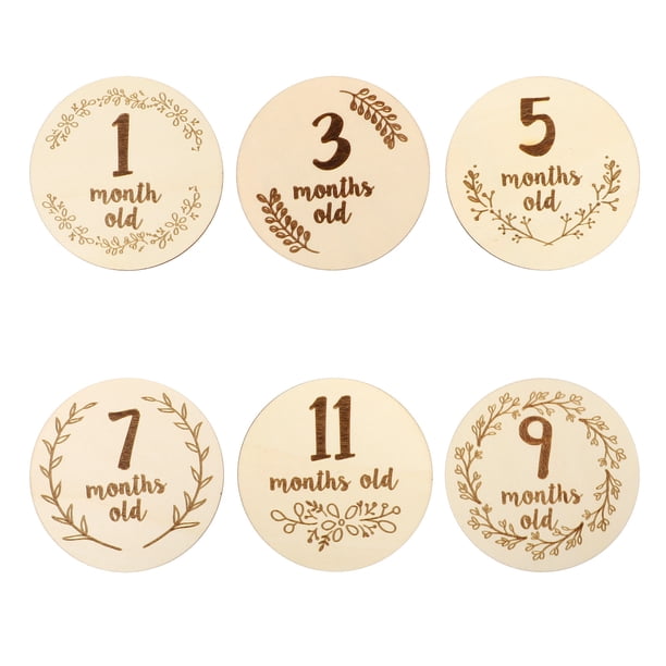 EeaseMX 6 tarjetas mensuales para bebés, tarjetas de hitos infantiles de doble cara, accesorios de fotografía