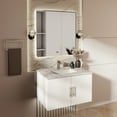 thumbnail image 2 of Geneva 30 in. W Glossy White Bath Vanity, Carrara Marble Top, and Faucet Set, 2 of 11