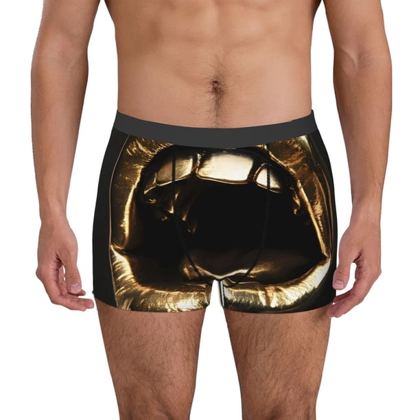 Balery Golden Lips Modern Sculpture Calzoncillos bóxer para hombre, ropa interior de algodón suave y transpirable con cinturilla de nailon-X-Large