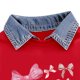 thumbnail image 4 of Conjunto de sudadera de manga larga con cuello vuelto para niños, estampado de patchwork, cuello redondo, manga larga y pantalones acampanados casuales con cintura elástica, conjunto relajado, conjunt, 4 of 7