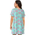 thumbnail image 2 of Bixox Colorful Sweet Donuts Pattern Women's Nightgown, Soft & Breathable Sleepwear, Round Neck Knee-Length Pajama Dress,Loungewear for Home & Sleep, 2 of 7