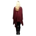 thumbnail image 2 of Solid Color Knit Crochet Sweater Poncho Shrug for Women Burgundy, 2 of 4