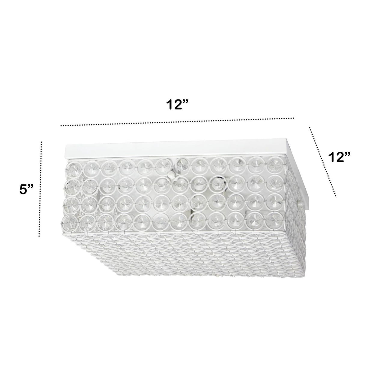 Lalia Home Glam 2 Light 12 Inch Square Flush Mount White