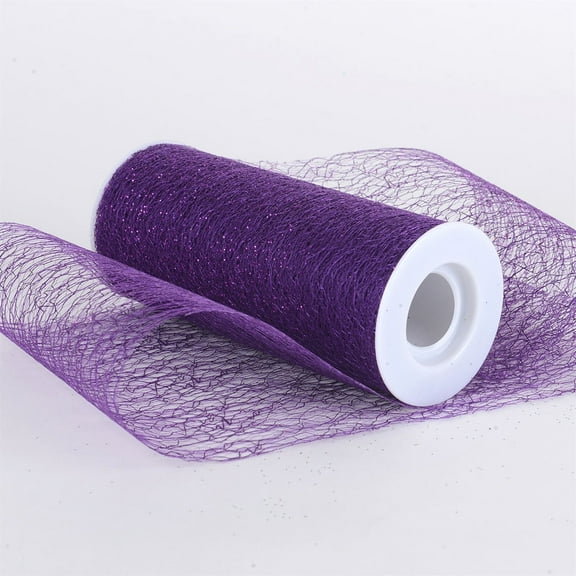 6 x 10 Yd Glitter Sisal Mesh Roll - Purple