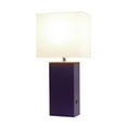 thumbnail image 5 of Elegant Designs Modern Leather Table Lamp with USB and White Fabric Shade, Eggplant, 5 of 12