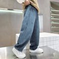 thumbnail image 5 of lnmuld Jeans for Boys Loose Fit Denim Trousers Casual Streetwear Wide Leg Jeans for Kids Comfortable Daily Wear Size:6-7 Years, 5 of 9