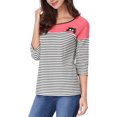 thumbnail image 1 of CamiseDe ManLarPaMujer bloque de colorrayas triple color simple RoXL, 1 of 4