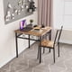 thumbnail image 1 of QinaQin Juego de comedor rústico de 3 piezas, mesa de metal y madera con 2 sillas tapizadas, ideal para espacios pequeños o departamentos, 1 of 8