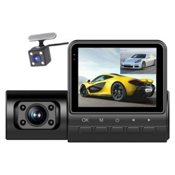 Cámara grabadora de coche HD 1080P con micrófono, visión nocturna infrarroja, cámara de salpicadero de 2 pulgadas, espejo retrovisor transparente, grabación de vídeo, grabadora de conducción
