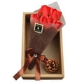 thumbnail image 1 of Dvkptbk Artificial 5 Roses Flower Leaf Mother's Day Bouquet Wedding Home Decoration, 1 of 7